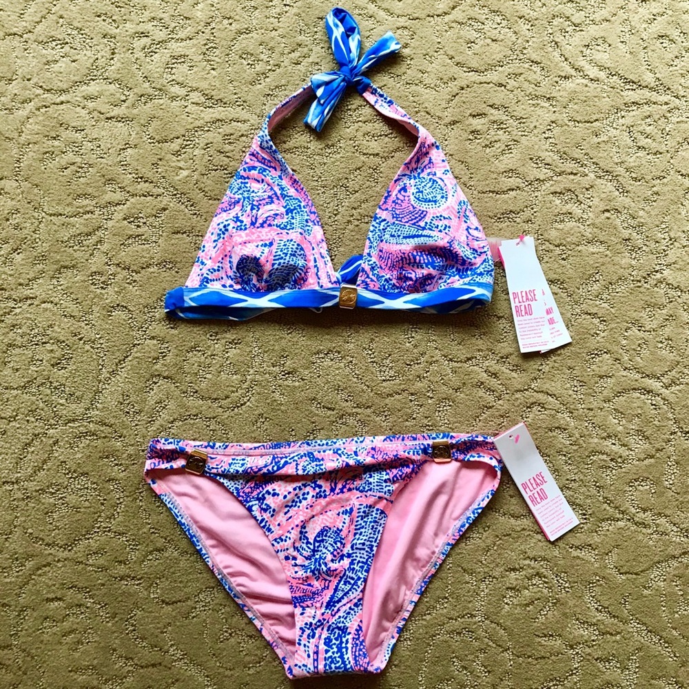 LILLY PULITZER Bikini Coastal Blue Maybe Gator 4